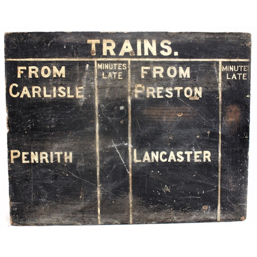 906 - Wooden Station board headed 