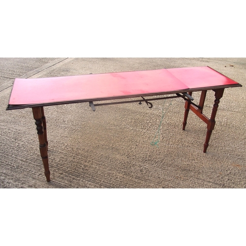 915 - London North Western Railway Saloon mahogany folding table, 72