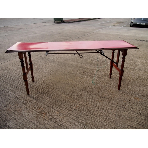 915 - London North Western Railway Saloon mahogany folding table, 72