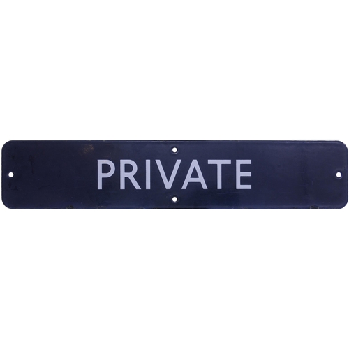 920 - BR(E) doorplate, PRIVATE, (flangeless) enamel, length 18