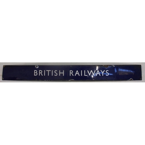 British Railways (Eastern) enamel poster board herding, 53"x 6", enamel fair with damage around fixing holes as per image. (Dispatch by Mailboxes/Collect from Banbury Depot)