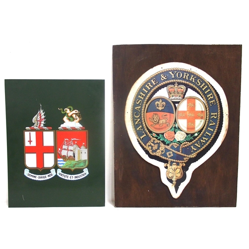 968 - Mounted coats of arms - full size locomotive / tender British Railways mounted on hand lined black p... 