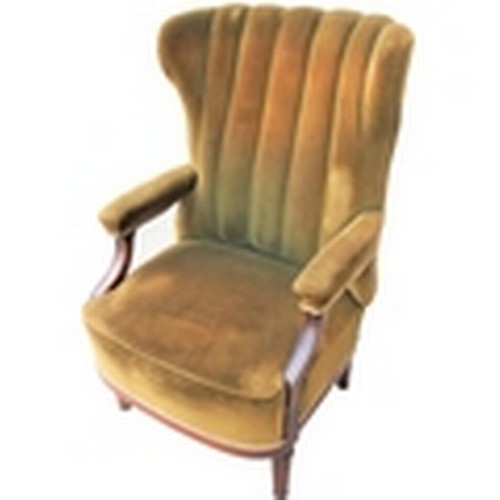 898 - A Pullman Car Company dining/lounge chair, the uncommon pattern with turned feet & lower back profil... 