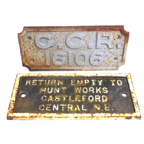 231 - Great Central Rly C/I wagonplate 16106, C/I wagonplate 