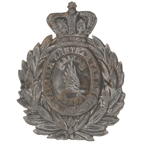 100 - A Great Eastern Railway Police cap badge, brass, with full title and Police Force, 2¾