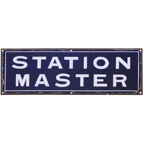 116 - A GER doorplate, STATION MASTER, enamel, 18¼