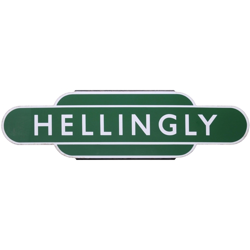 140 - A BR(S) totem sign, HELLINGLY, (h/f), from the Cuckoo Line between Eridge and Polegate. Excellent co... 