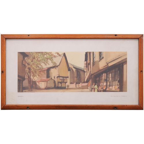 146 - A carriage print, NORWICH, by H Tittensor, R.I, LNER pre-war series, original frame. (Dispatch by Ma... 