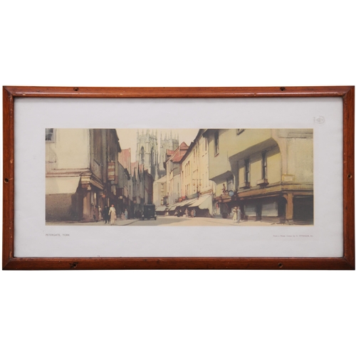 148 - A carriage print, PETERGATE, YORK, by H Tittensor, R.I., LNER pre-war series, original frame with sa... 