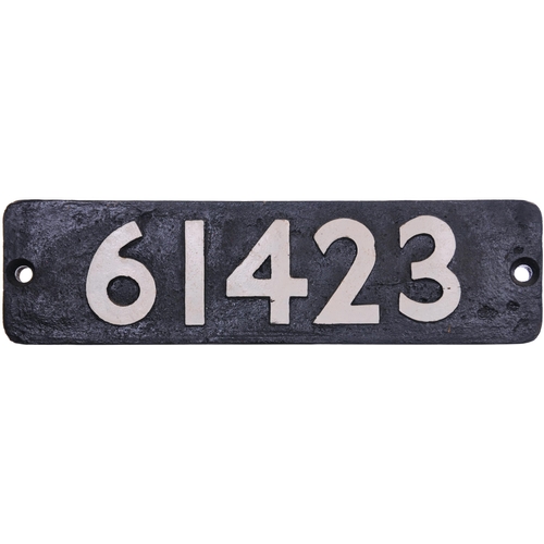 151 - A smokebox numberplate, 61423, from a North Eastern Railway S3 Class, LNER B16 Class, 4-6-0, No 928 ... 