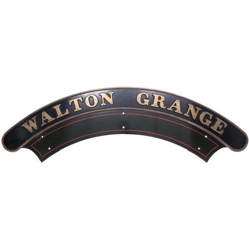 156 - A locomotive nameplate, WALTON GRANGE, from a GWR 6800 Grange class 4-6-0 No 6849 built at Swindon i... 