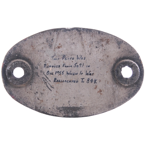 163 - A shedplate, 84G, Shrewsbury (1948-January 1961), Kidderminster (January 1961-September 1963). The r... 