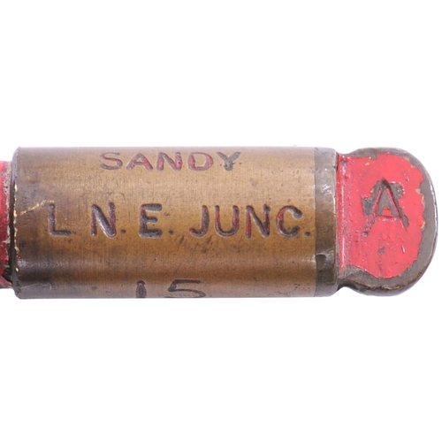 172 - A Railway Signal Company miniature train staff, SANDY LNE JUNC-SANDY, the short section connecting t... 