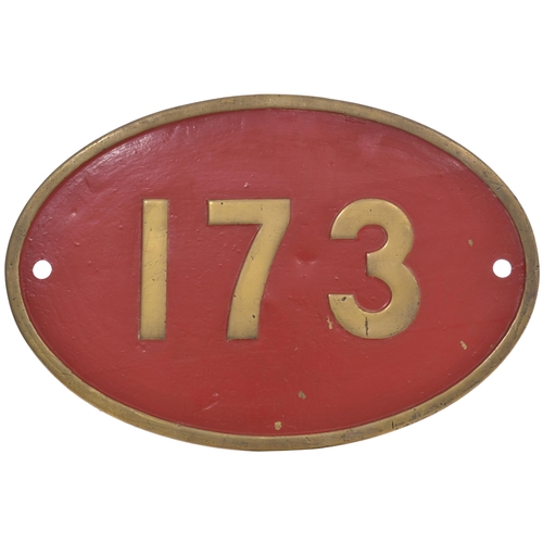 177 - A Rhodesia Railways cabside numberplate, 173, from a 12th Class 4-8-2 built by the North British Loc... 