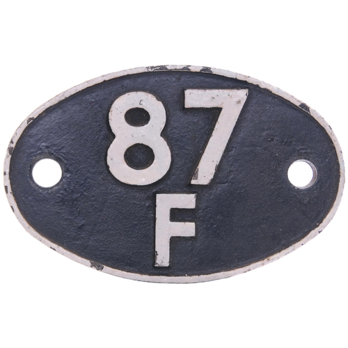 207 - A shedplate, 87F, Llanelly (1948-July 1964). The front repainted. (Postage Band: B)