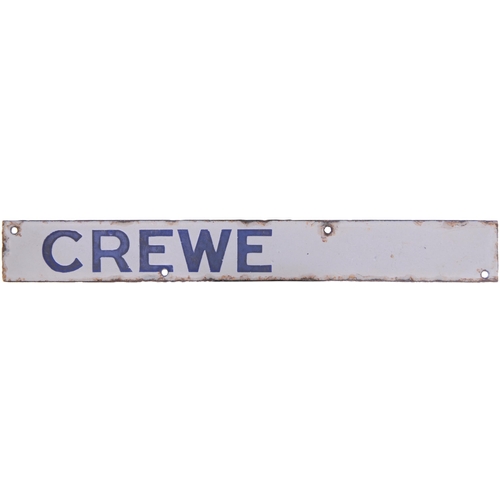 226 - A Southern Railway destination plate, CREWE, from a departure indicator, probably Brighton. Enamel, ... 