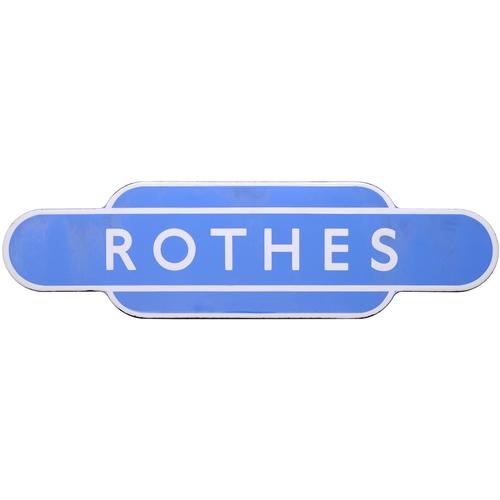 249 - A BR(Sc) totem sign, ROTHES, (f/f), from the Keith to Elgin section of the GNSR route which closed i... 