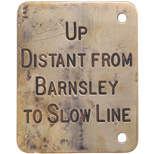 256 - A group of Midland Railway signal lever description plates, POINTS IN PARKGATE LINE TO No 2 DOWN SID... 