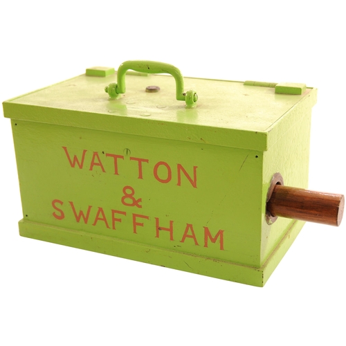 269 - A Great Eastern Railway staff and ticket box, WATTON & SWAFFHAM, from the Thetford to Swaffham route... 