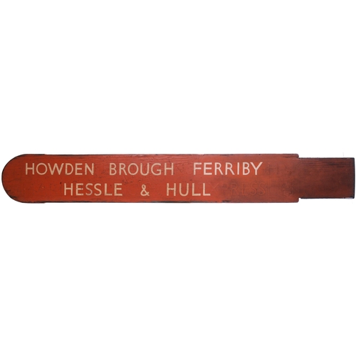 278 - A BR(NE) fingerboard, HOWDEN, BROUGH, FERRIBY, HESSLE, & HULL, used at Selby. Painted wood, steel fi... 