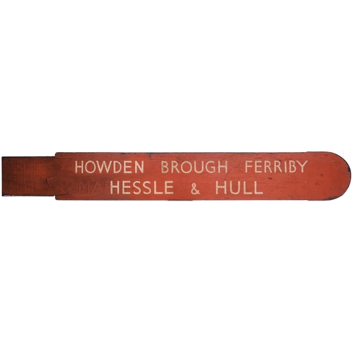 278 - A BR(NE) fingerboard, HOWDEN, BROUGH, FERRIBY, HESSLE, & HULL, used at Selby. Painted wood, steel fi... 