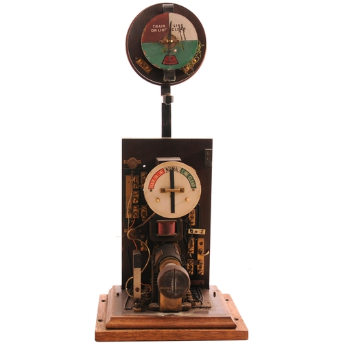 28 - A Southern Railway block instrument with brass plate, PINHOE, enamel up and down line plates and top... 