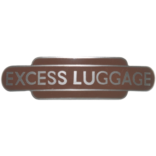 281 - A BR(W) totem cap badge, EXCESS LUGGAGE, brown enamel with nickel lettering and border, the back mar... 