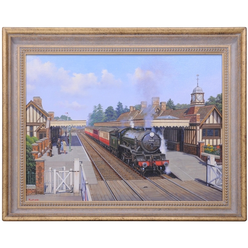 289 - An original painting, WOLFERTON STATION, by Malcolm Root, 2016, an evocative view of the Hunstanton ... 