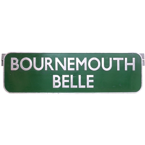 295 - A train headboard, BOURNEMOUTH BELLE, carried by the Pullman Car express from Waterloo to Bournemout... 