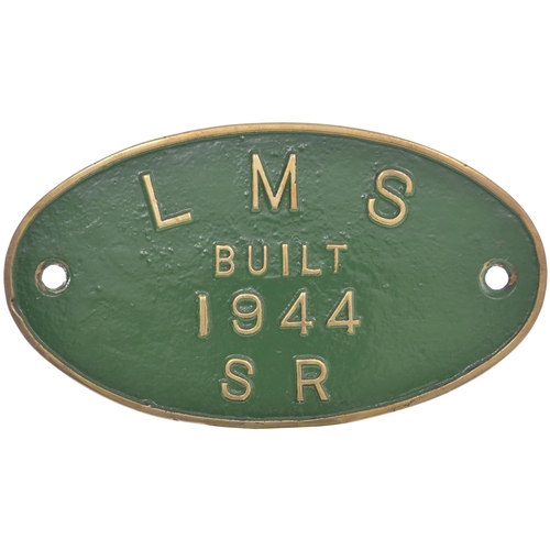 310 - A worksplate, LMS BUILT 1944, SR. Stanier type LMS 8F 2-8-0s built to Railway Executive Committee or... 