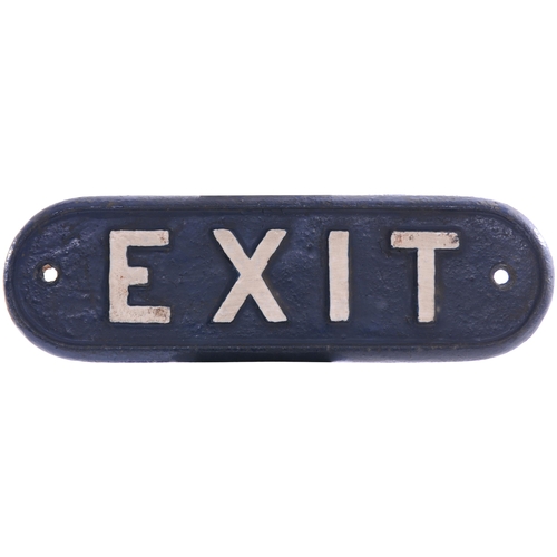 333 - An LNER doorplate, EXIT, cast iron, length 11¾