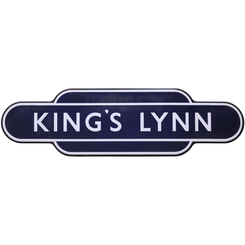 341 - A BR(E) totem sign, KING'S LYNN, (f/f), from the terminus of the main line from Liverpool Street and... 