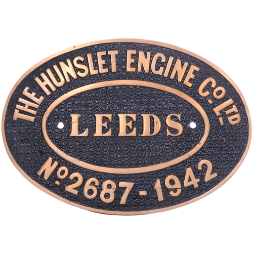 343 - A worksplate HUNSLET ENGINE Co 2687 of 1942. From a standard gauge 0-6-0ST new to Guest Keen Baldwin... 