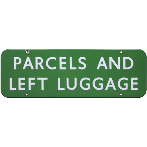 344 - A BR(S) doorplate, PARCELS AND LEFT LUGGAGE, (f/f), enamel, 18