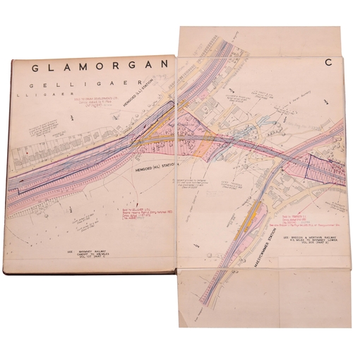 348 - A set of plans, BR(W) 1952, showing the route from HENGOED TO TROSNANT JUNCTION (Pontypool), and tit... 