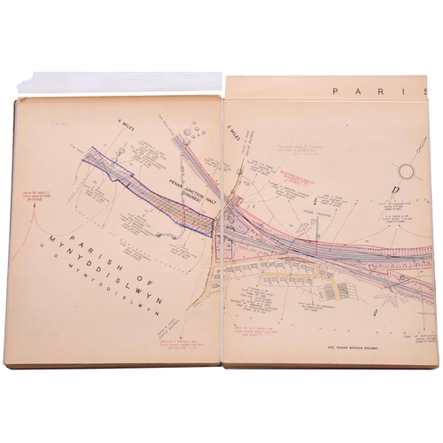 348 - A set of plans, BR(W) 1952, showing the route from HENGOED TO TROSNANT JUNCTION (Pontypool), and tit... 