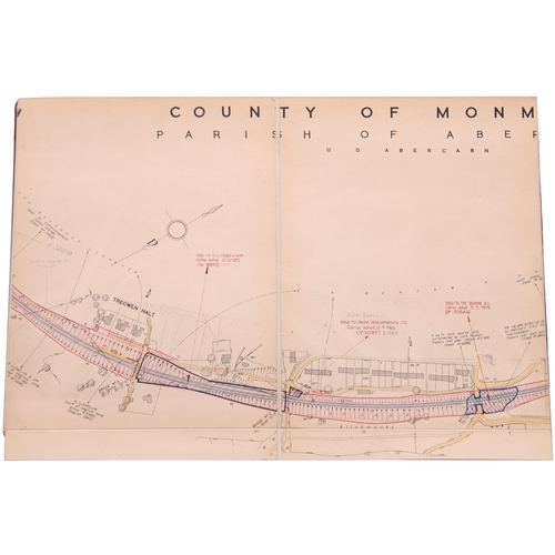 348 - A set of plans, BR(W) 1952, showing the route from HENGOED TO TROSNANT JUNCTION (Pontypool), and tit... 