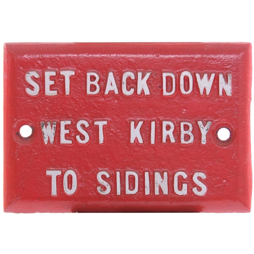 355 - A group of LNWR signal lever description plates, HOLYHEAD TO BIRKENHEAD HOME, SET BACK WEST KIRBY, H... 