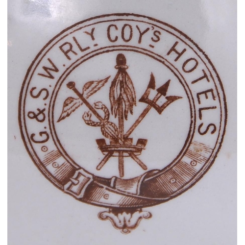 358 - A Glasgow and South Western Railway Hotels chamber pot, by Dunn Bennett of Burslam, 9