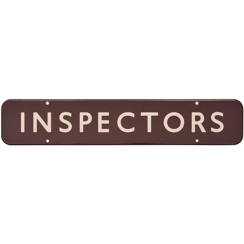 362 - A BR(W) doorplate, INSPECTORS, (f/f), enamel, 18