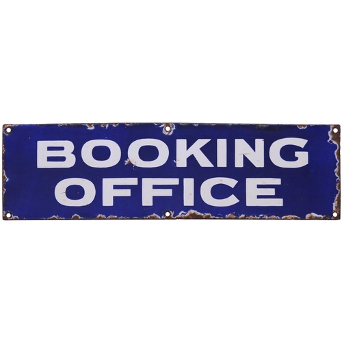 379 - A GER doorplate, BOOKING OFFICE, enamel, 18