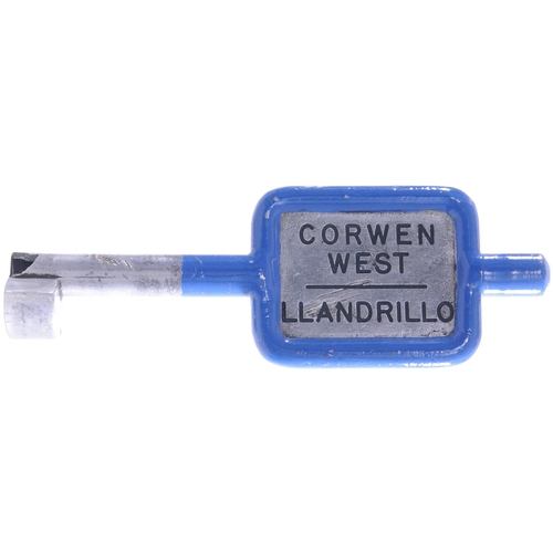 380 - A single line key token, CORWEN EAST-LLANDRILLO, (alloy), from the Ruabon to Barmouth route which cl... 