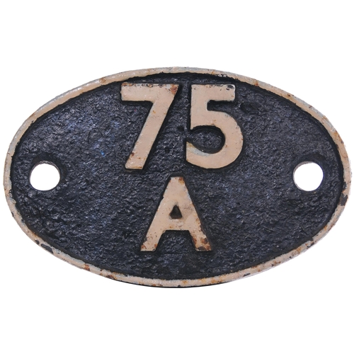 391 - A shedplate 75A, Brighton (1948-May 1973).  The front repainted, the Eastleigh triangle prominent on... 