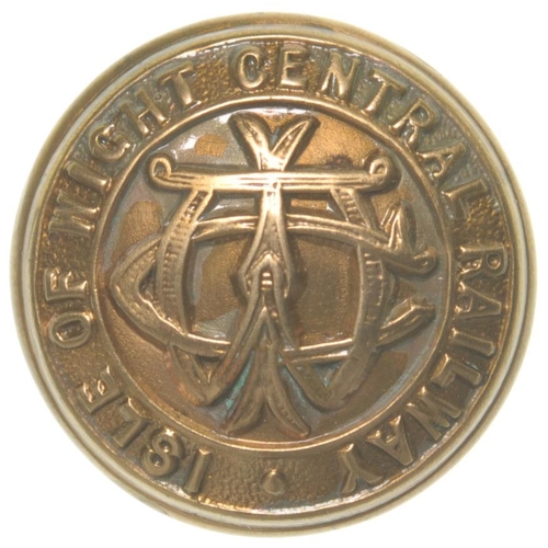 396 - An Isle of Wight Central Railway uniform button, bearing the company monogram and full title, brass,... 