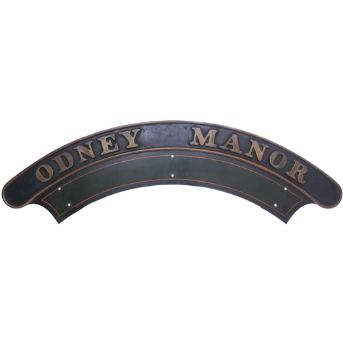 428 - A locomotive nameplate, ODNEY MANOR, from a (GWR) 7800 Manor Class 4-6-0 No 7828 built at Swindon in... 