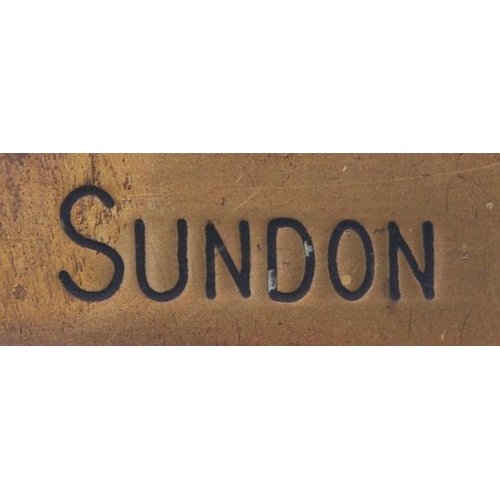 440 - A Midland Railway signal box shelf plate, SUNDON - DOWN LINE, a box north of Luton on the Midland ma... 