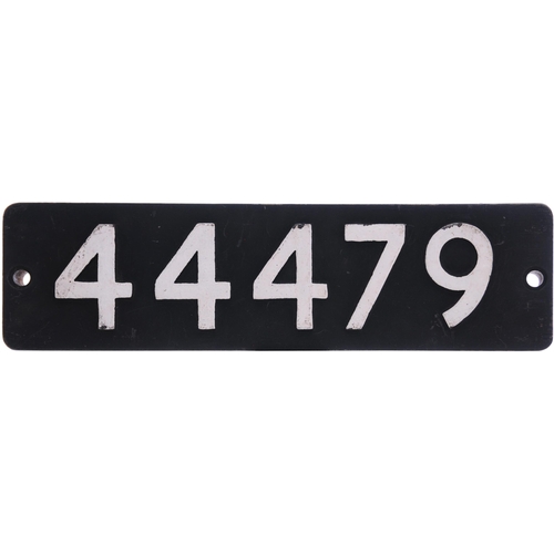 441 - A smokebox numberplate, 44479, from a LMS Class 4F 0-6-0 No 4479 built by the North British Locomoti... 