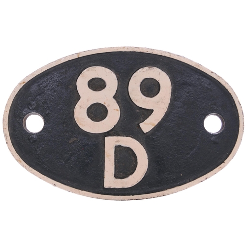 448 - A shedplate, 89D, Oswestry (January 1961-September 1963). Repainted. (Postage Band: B)