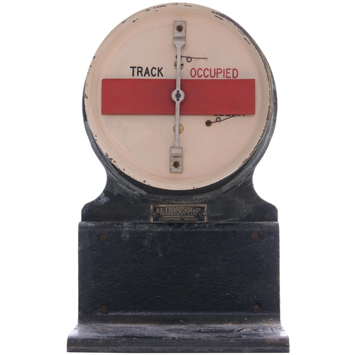 51 - A GWR track circuit indicator, an early R E Thompson example with makers plate RE THOMPSON (SUNBURY)... 