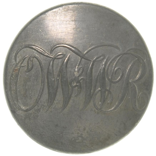 61 - An Oxford, Worcester and Wolverhampton Railway uniform button, featuring the company monogram, by Ed... 